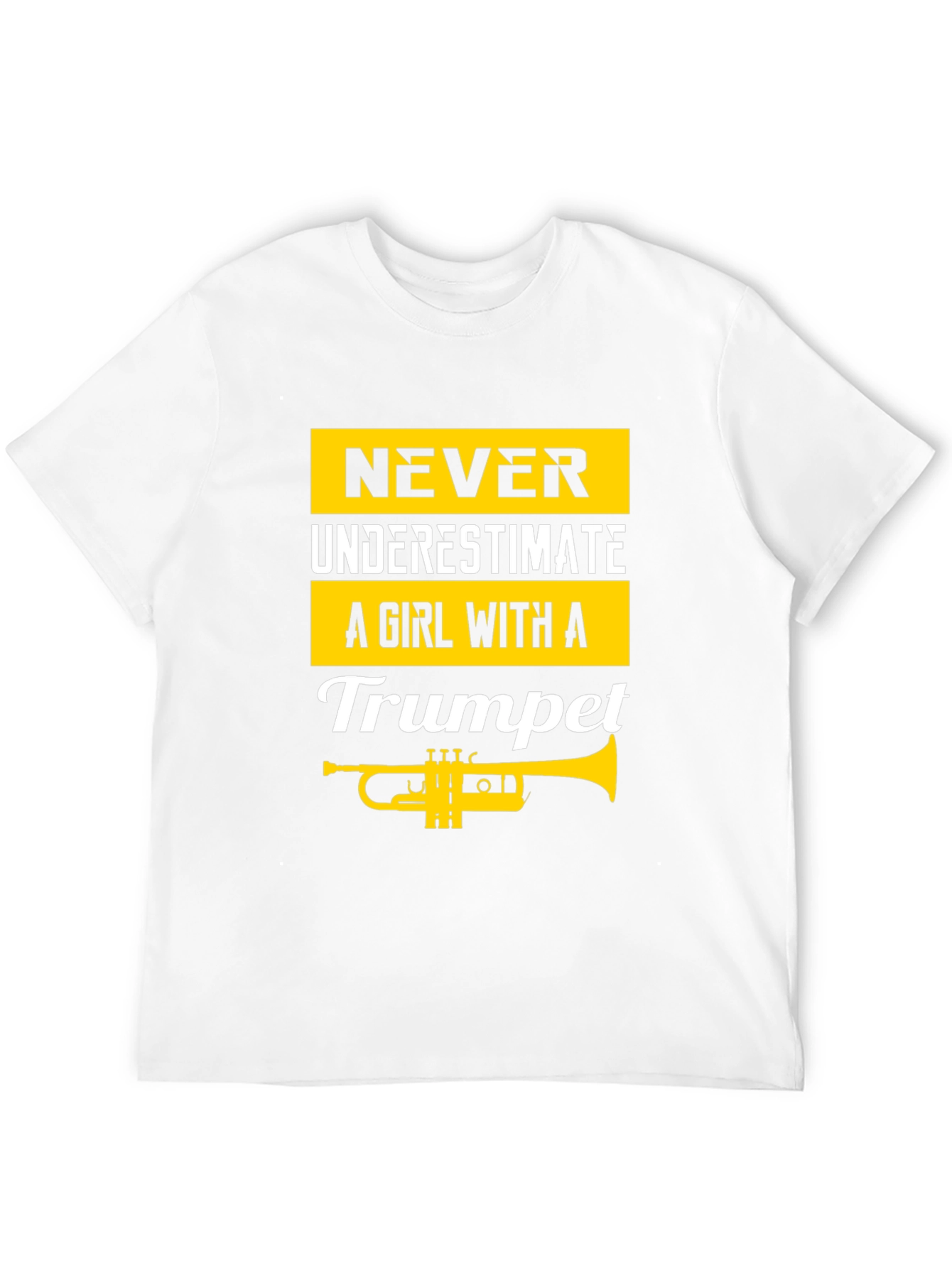 Girl with a Trumpet Black T-Shirt