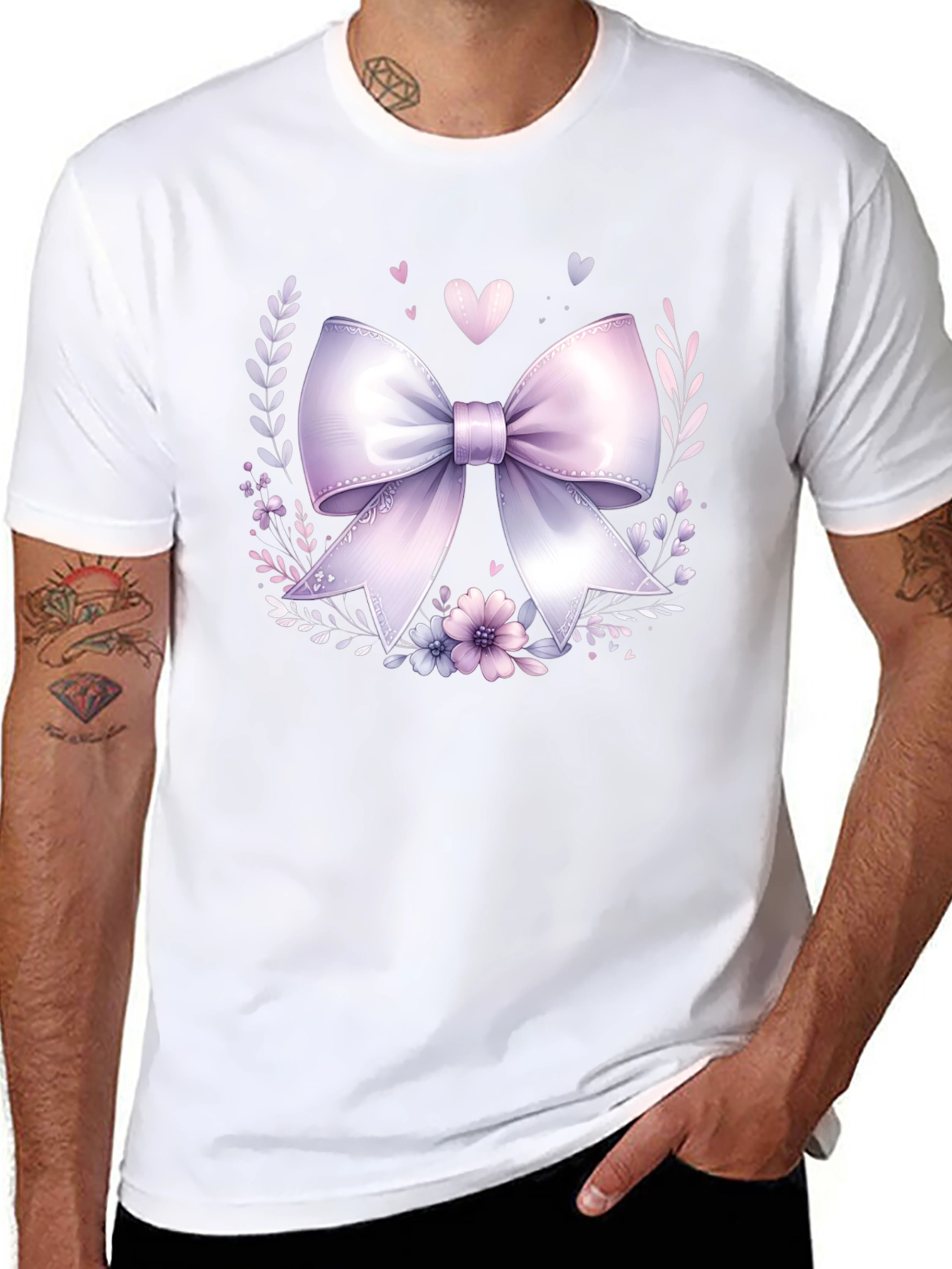 Floral Bow Graphic Tee - Stylish Casual Wear