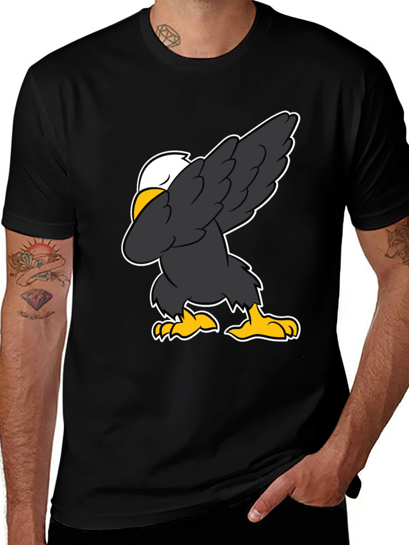 Dabbing Eagle Graphic Tee - Patriotic Fun