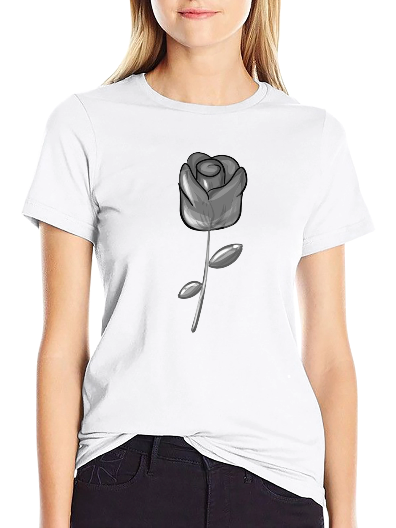 Rose Graphic Tee - Modern Style