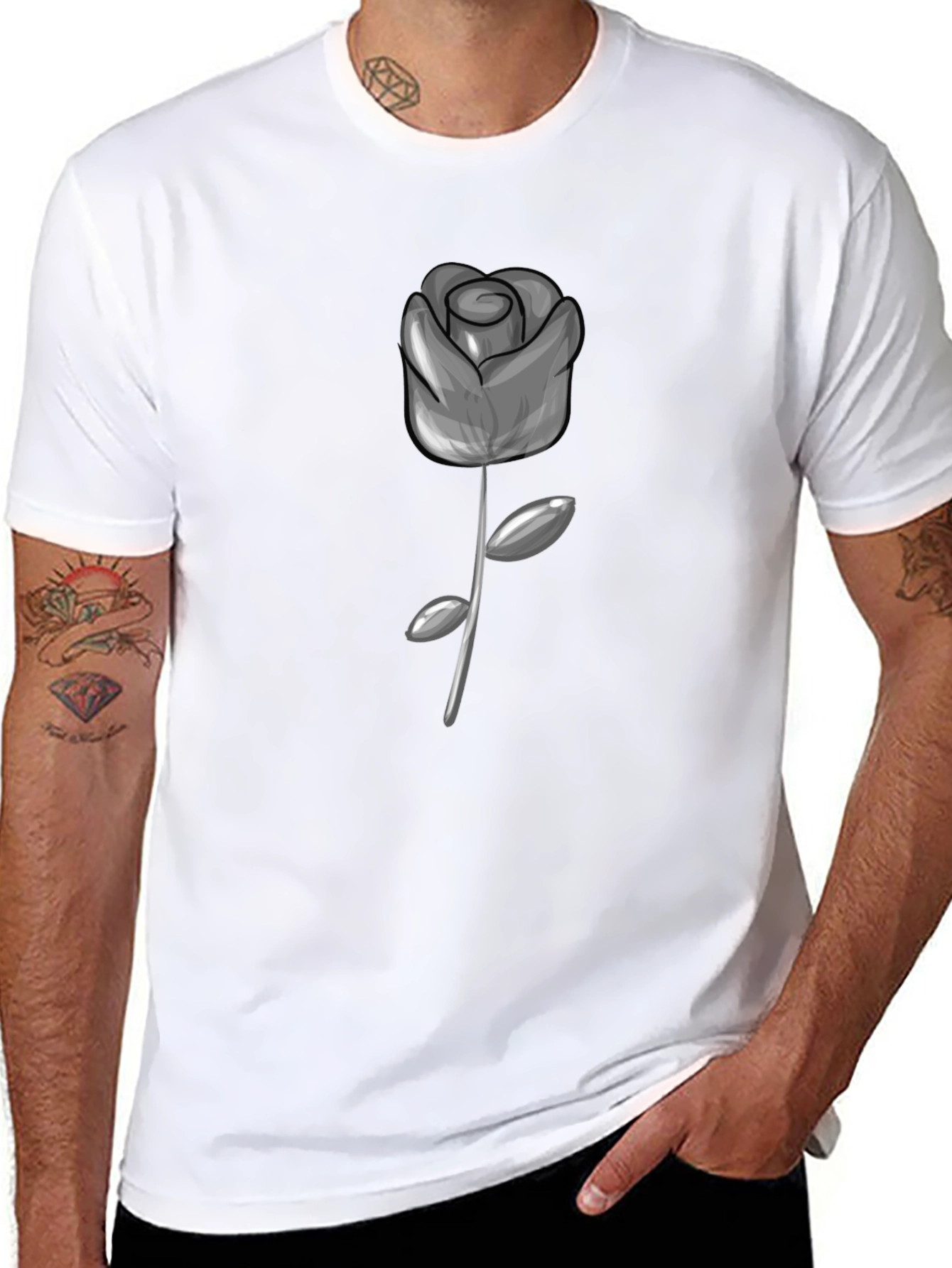 Rose Graphic Tee - Modern Style