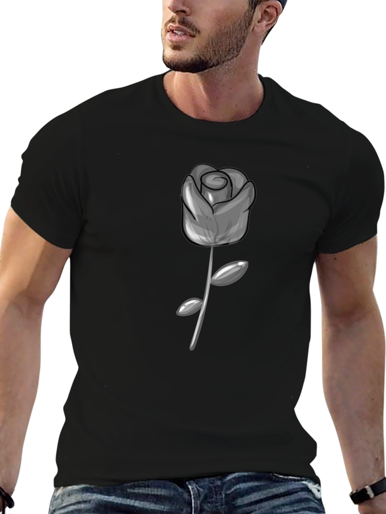 Rose Graphic Tee - Modern Style