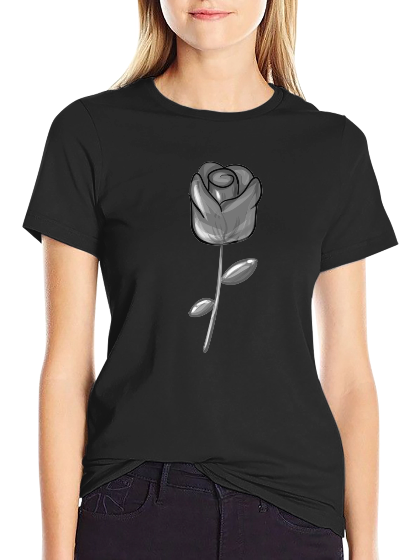 Rose Graphic Tee - Modern Style