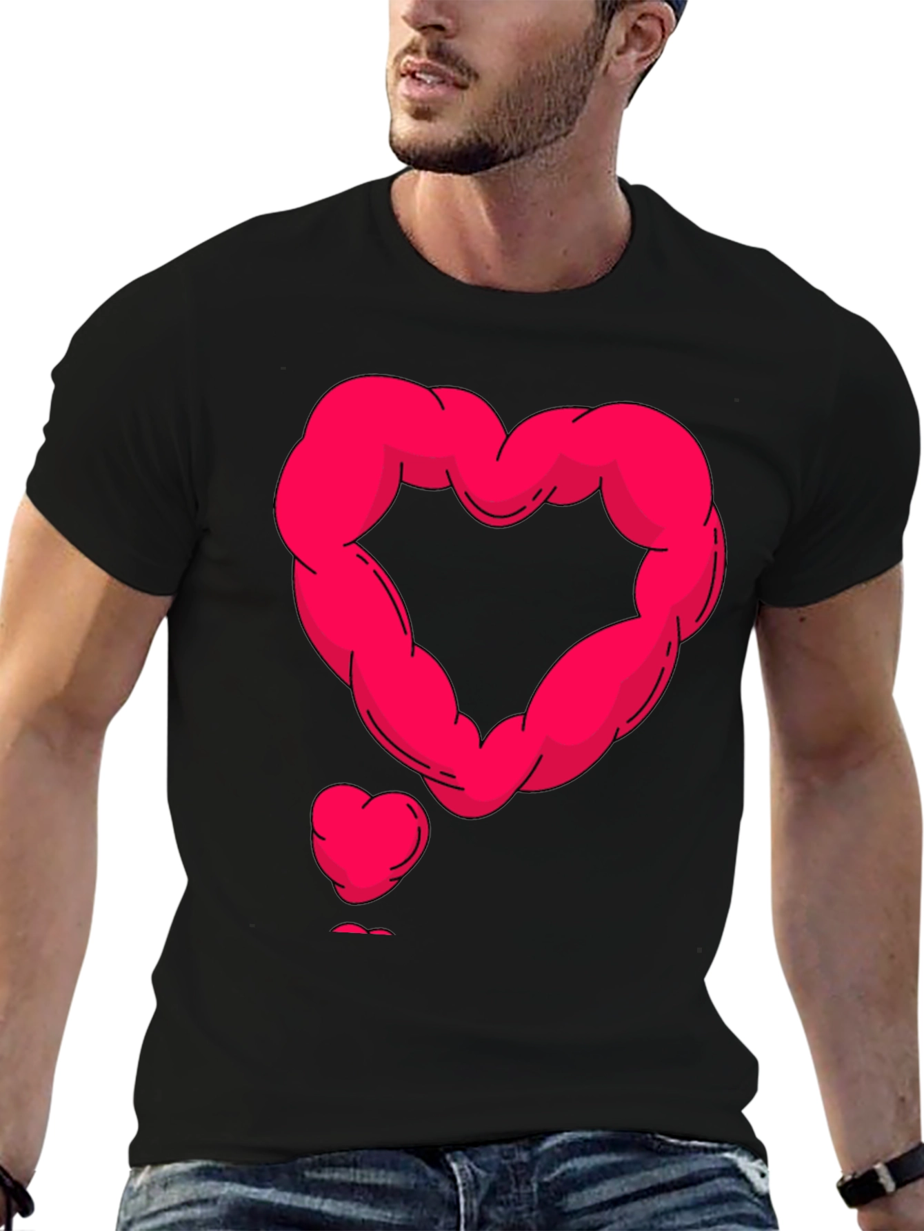 Muscle Heart Graphic Tee - Black