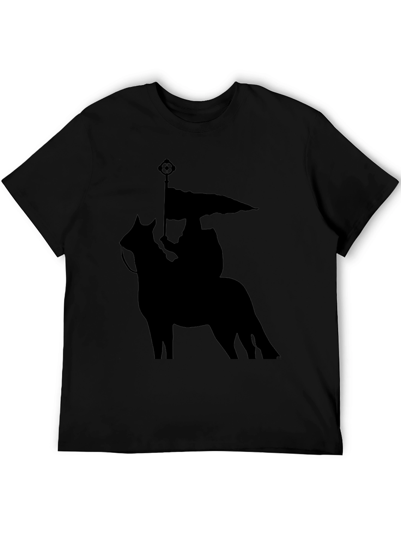 Black Horse Rider Graphic Tee - Equestrian Style