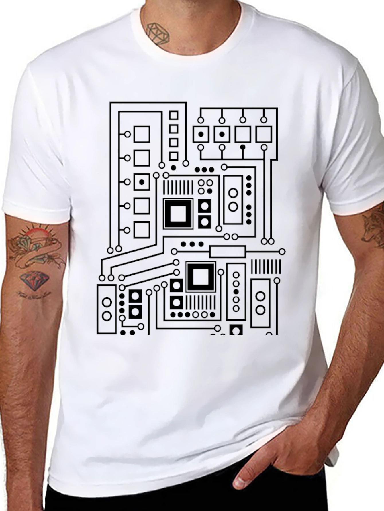 Circuit Board Graphic Tee - Black