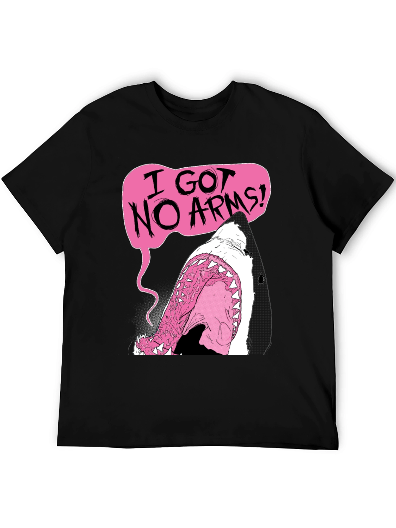 Humorous I Got No Arms Shark Graphic T-Shirt