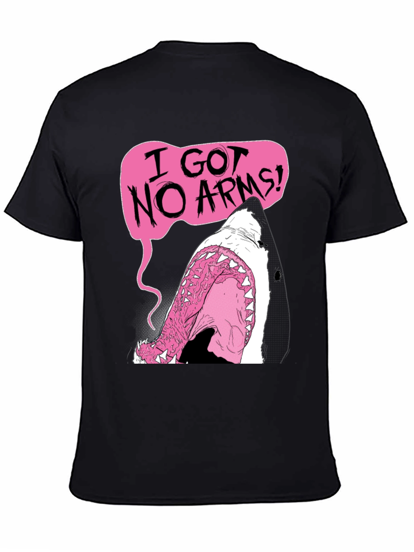 Humorous I Got No Arms Shark Graphic T-Shirt