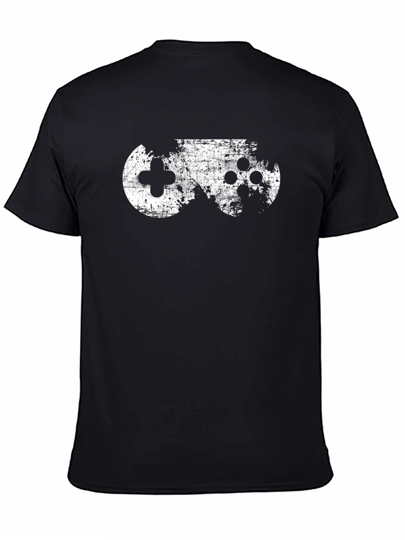 Gaming Controller Graphic Tee - Black Crew Neck T-Shirt