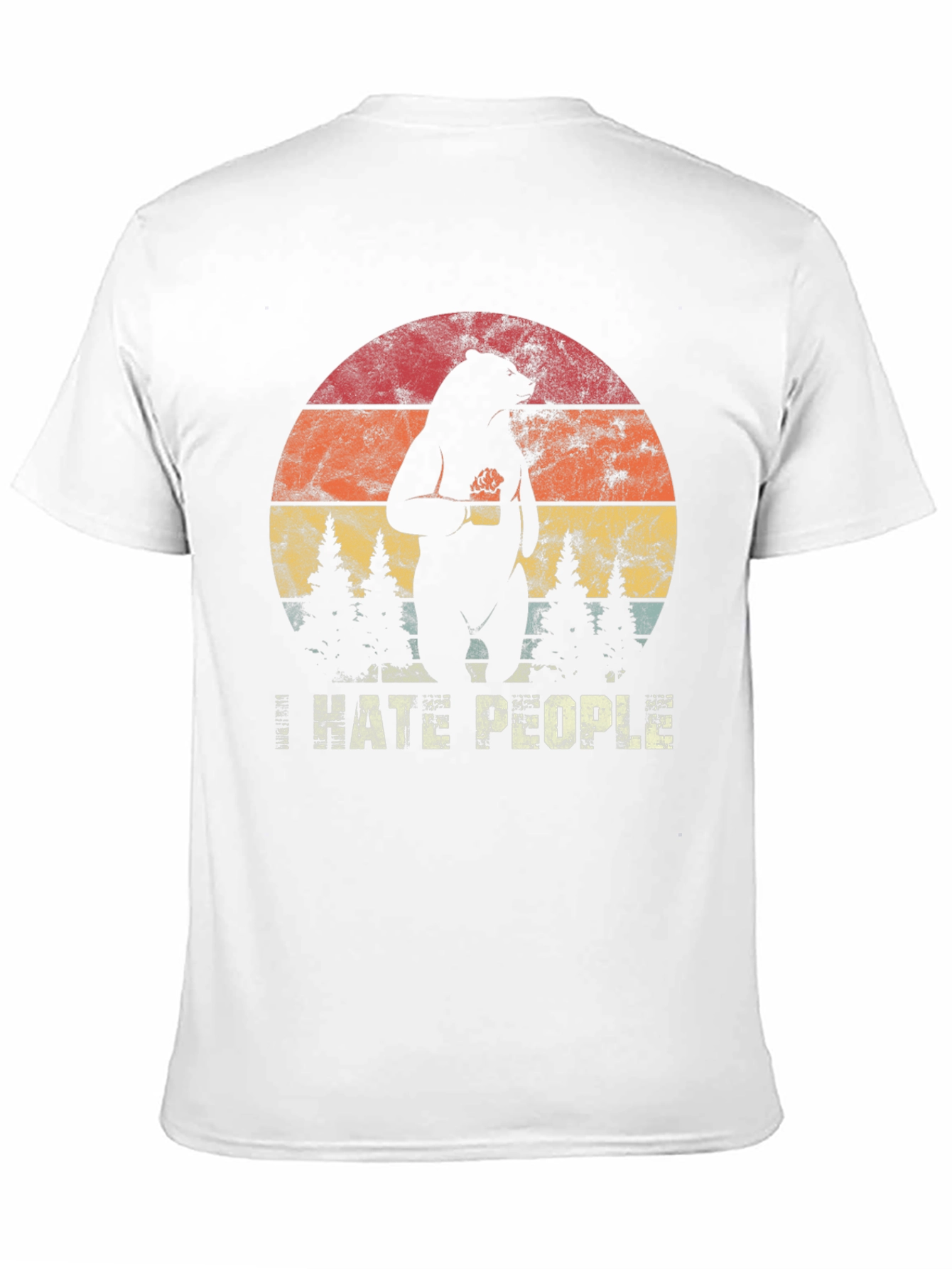 I Hate People Bear Graphic Tee - Black T-Shirt