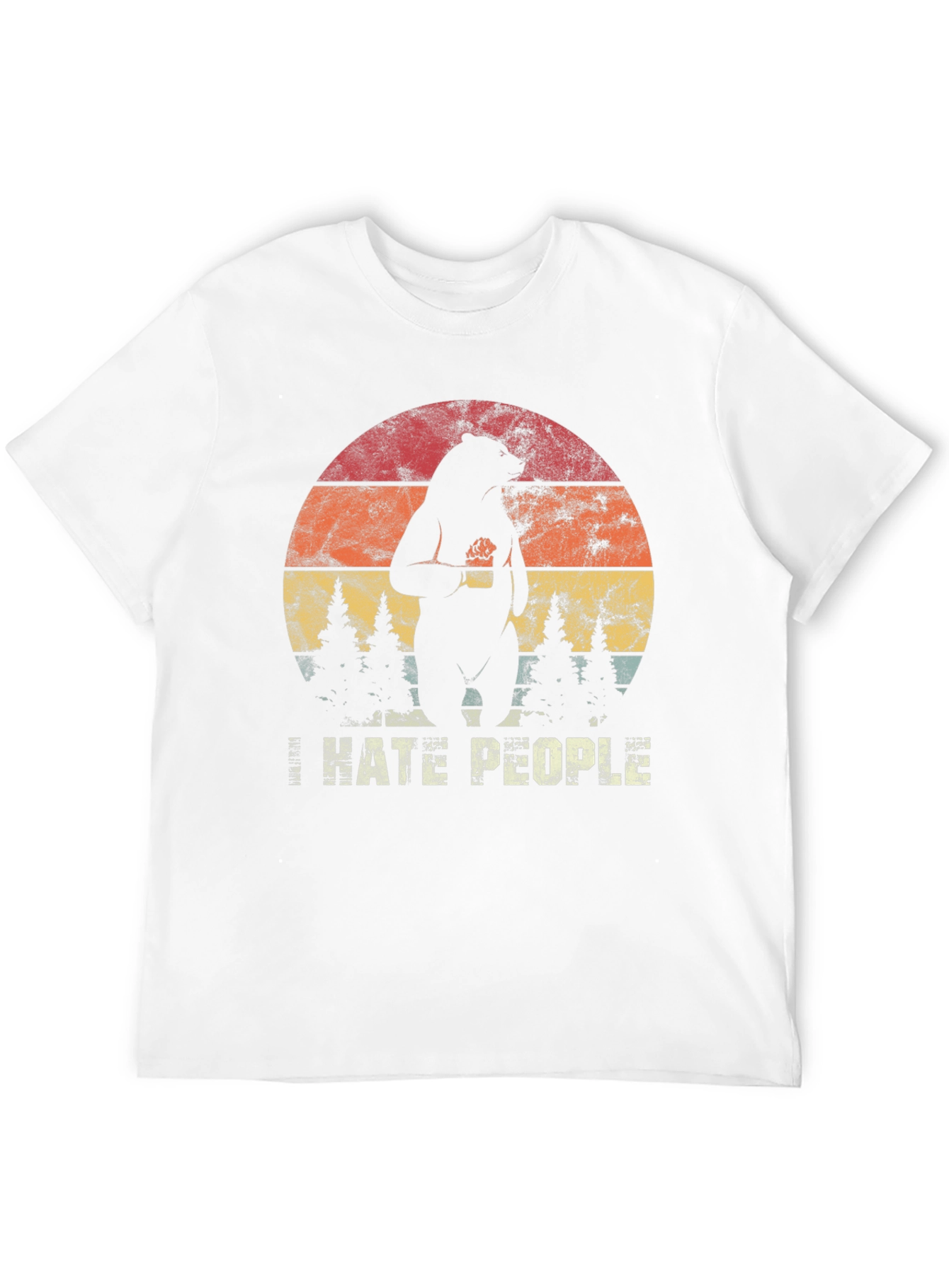 I Hate People Bear Graphic Tee - Black T-Shirt