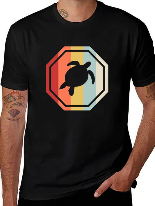 Retro Turtle T-Shirt - Vintage Style Black Tee