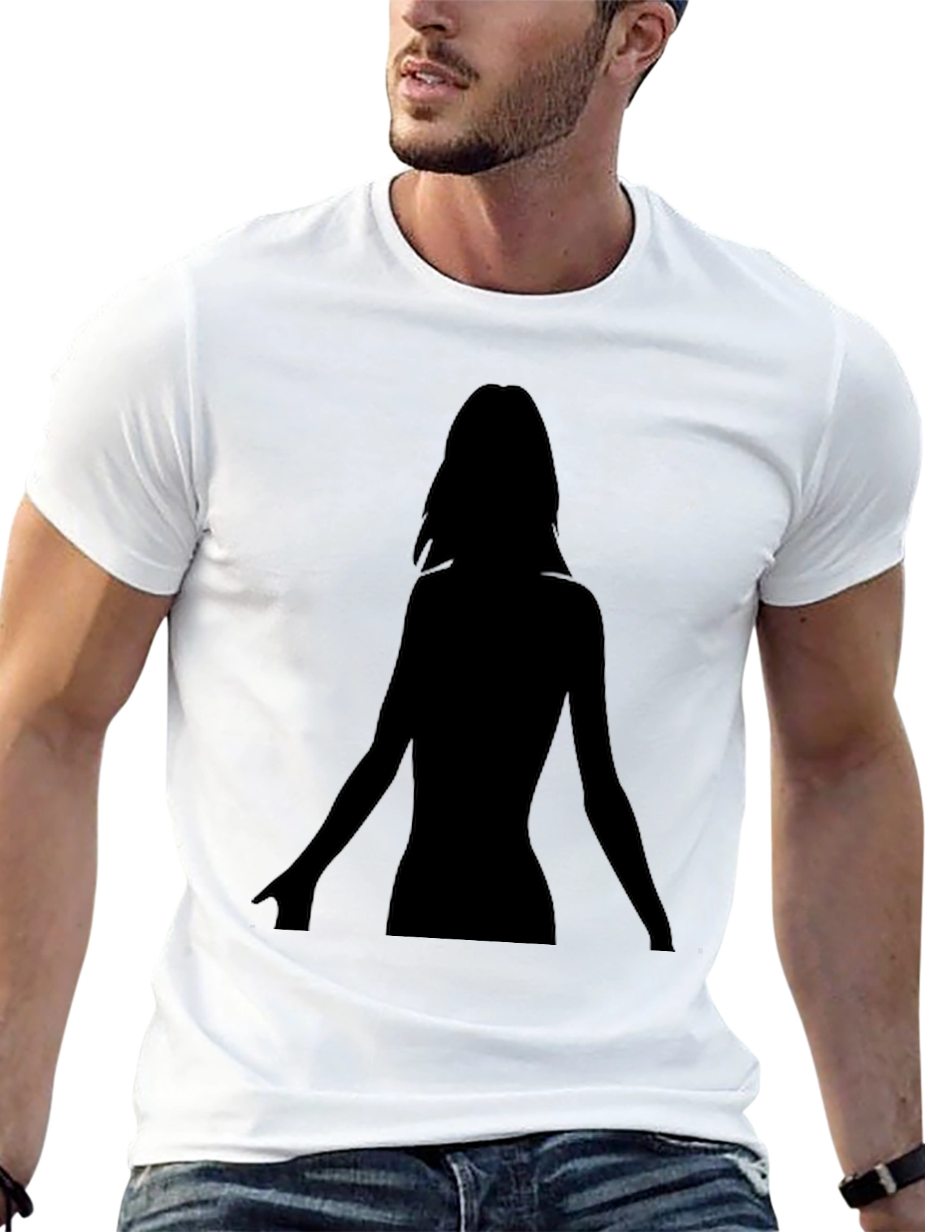Silhouette Woman Black T-Shirt