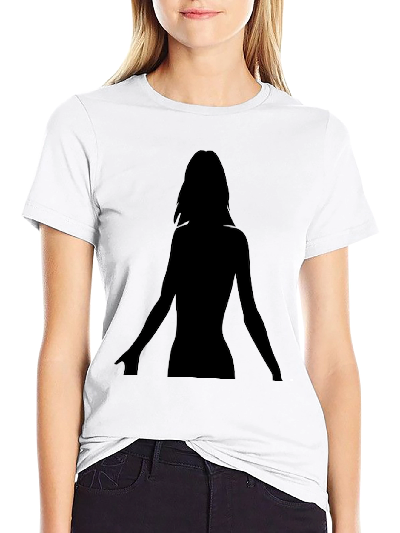 Silhouette Woman Black T-Shirt