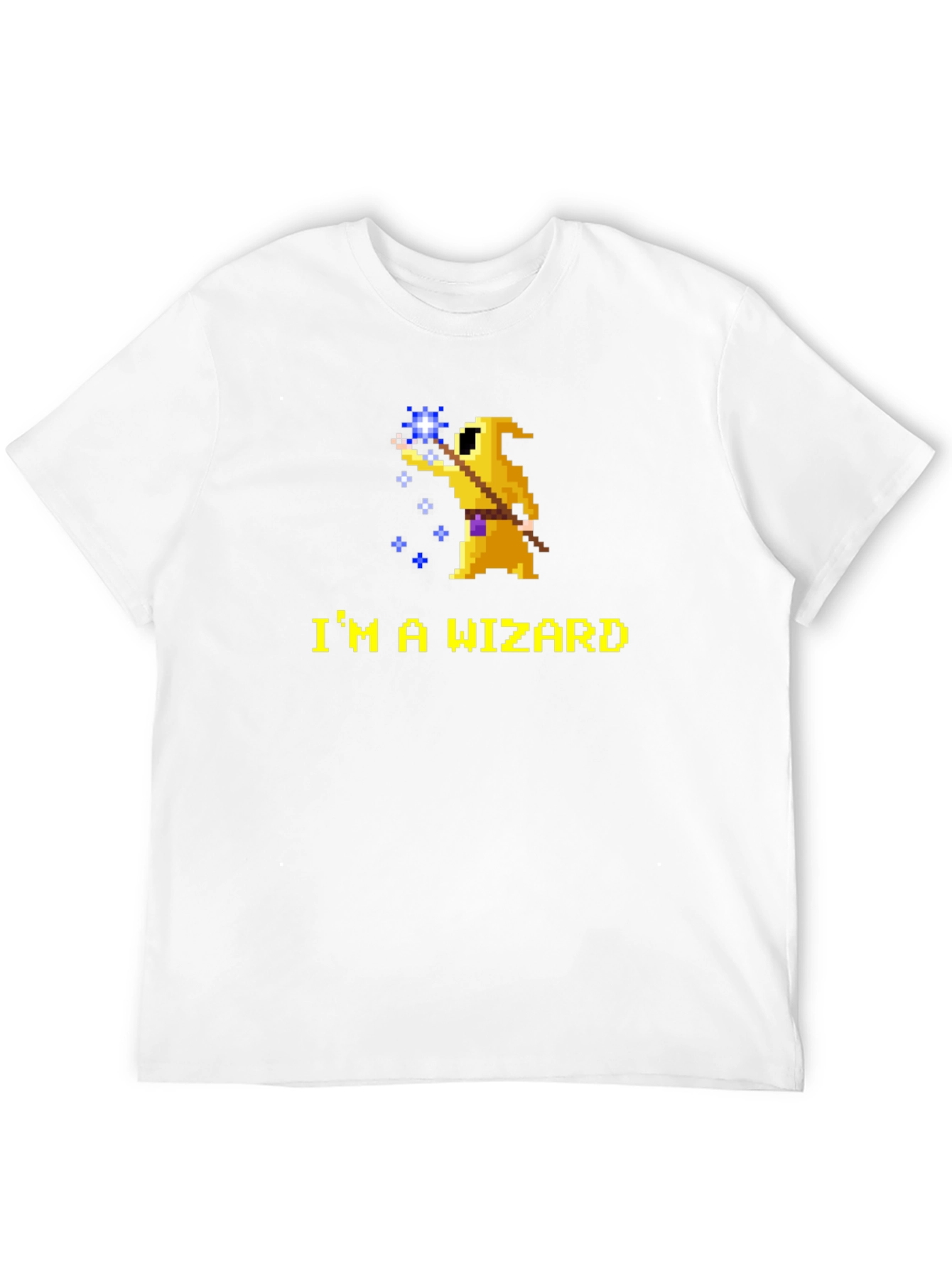 Im A Wizard Black T-Shirt - Retro Pixel Art