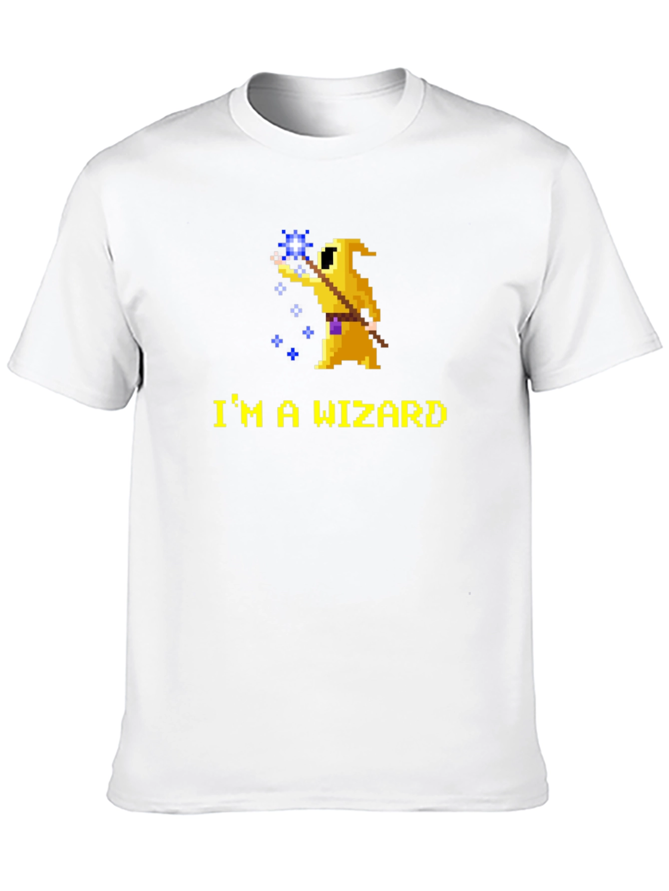 Im A Wizard Black T-Shirt - Retro Pixel Art
