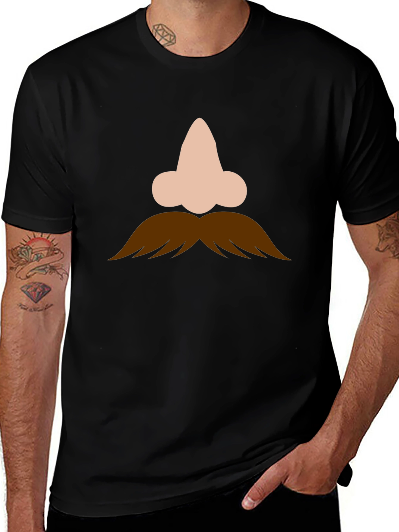 Funny Nose and Mustache Graphic Tee