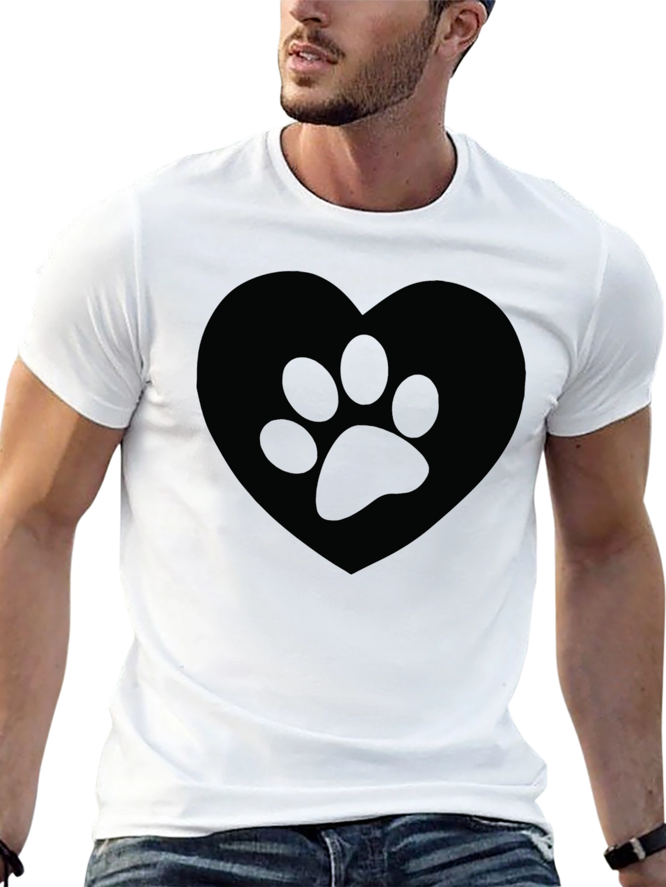 Paw Print Heart T-Shirt - Animal Lover Tee