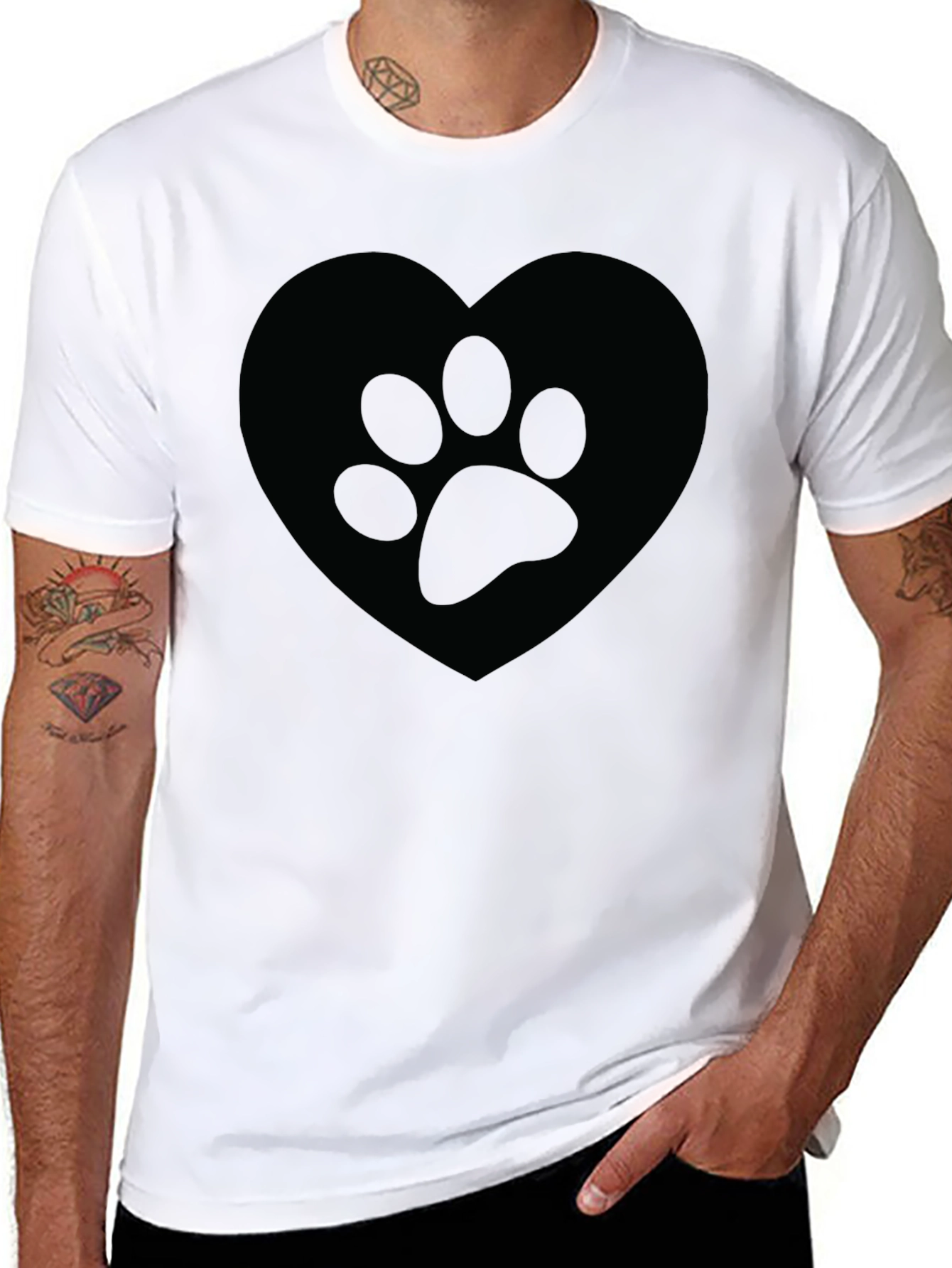 Paw Print Heart T-Shirt - Animal Lover Tee