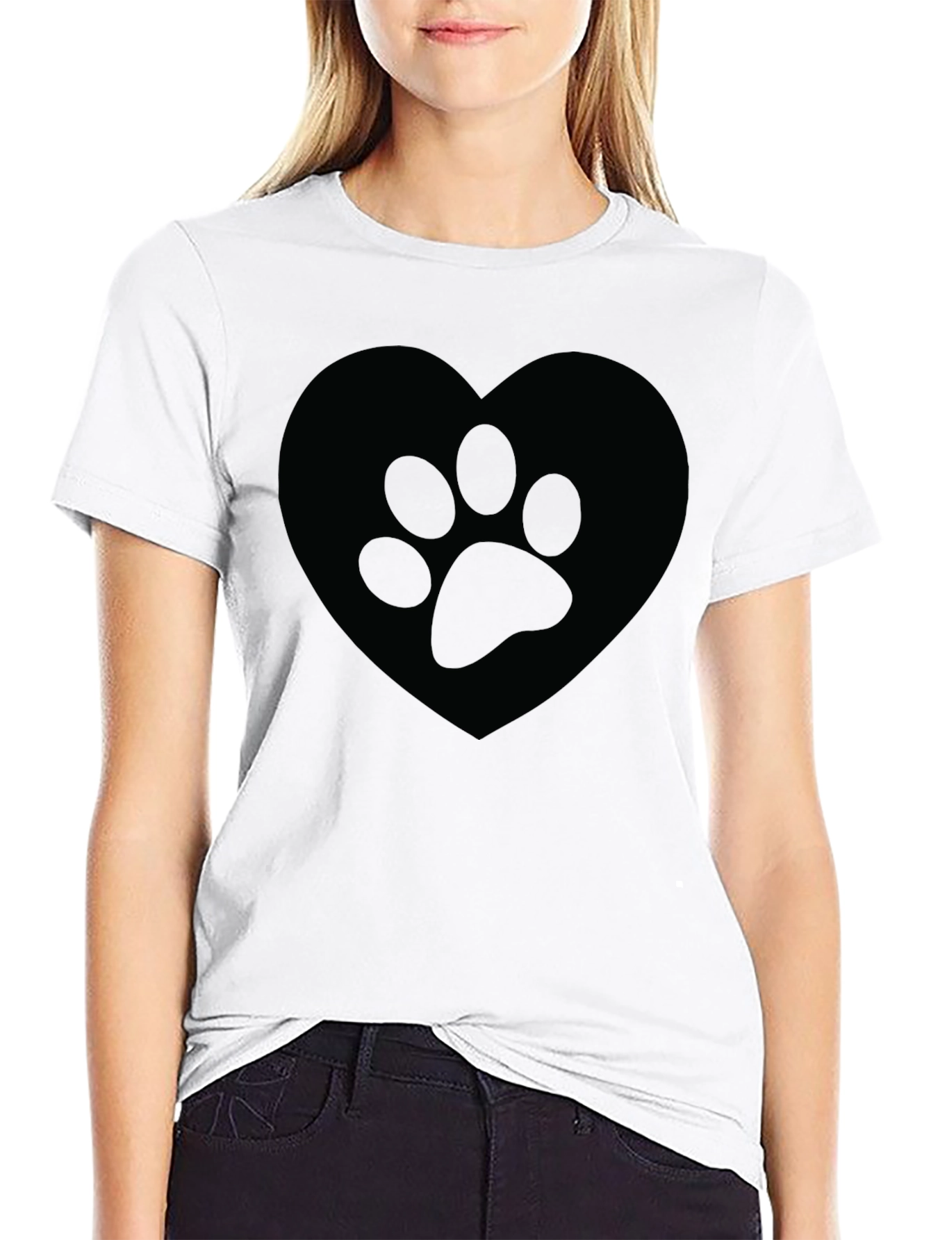 Paw Print Heart T-Shirt - Animal Lover Tee