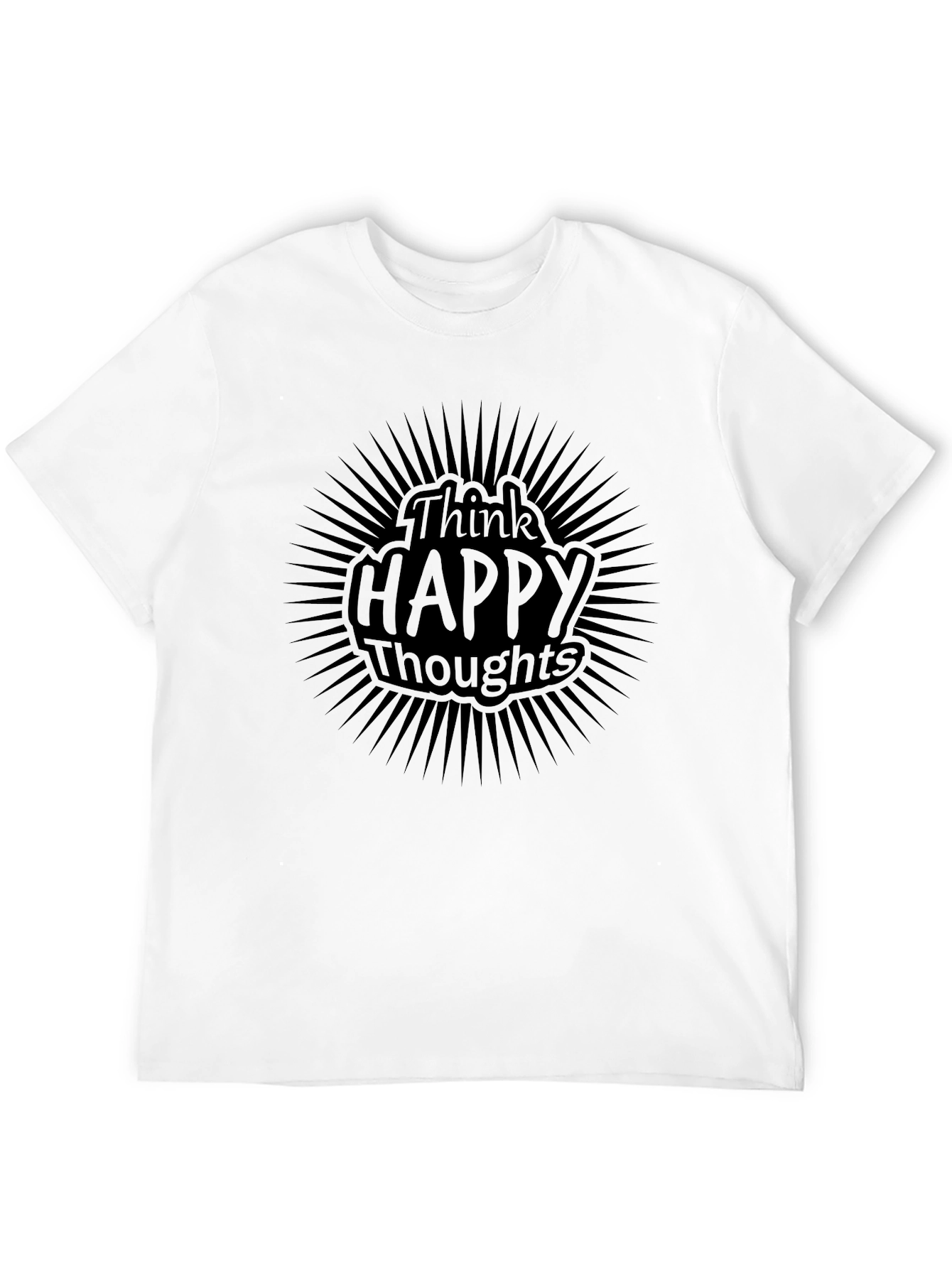 Think Happy Thoughts Graphic Tee - Black