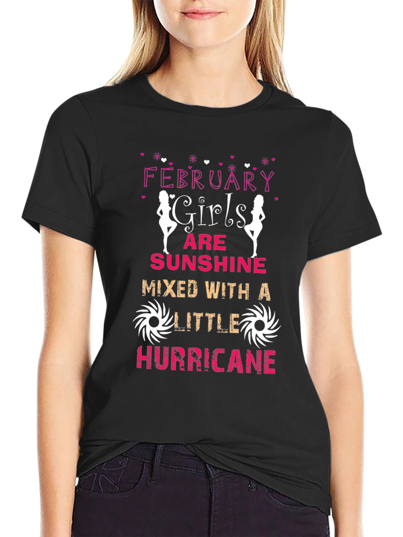 February Girls Sunshine & Hurricane Black T-Shirt