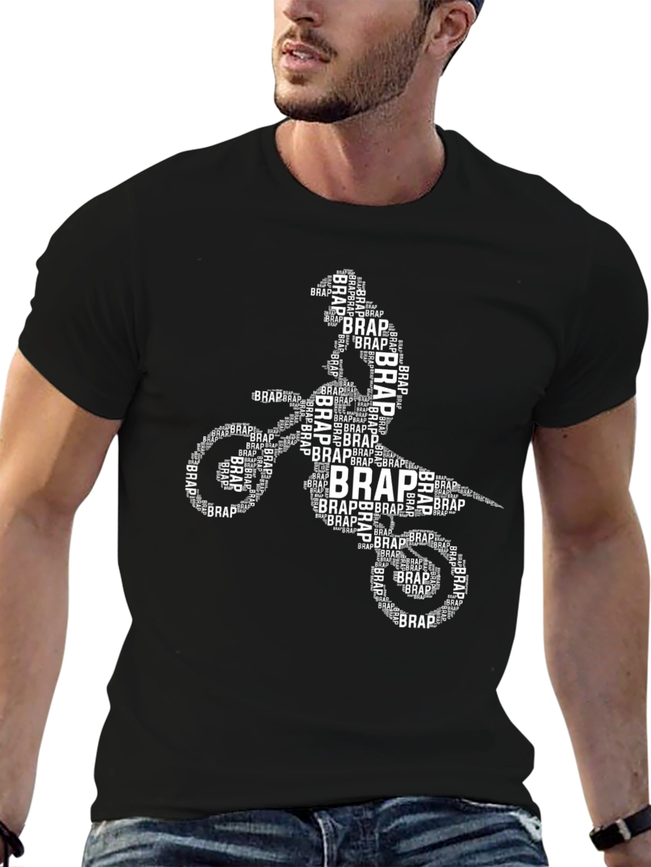 Motocross BRAP Graphic Tee - Black Motorcycle Shirt