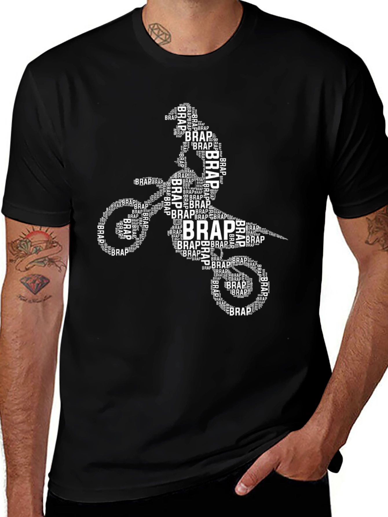 Motocross BRAP Graphic Tee - Black Motorcycle Shirt