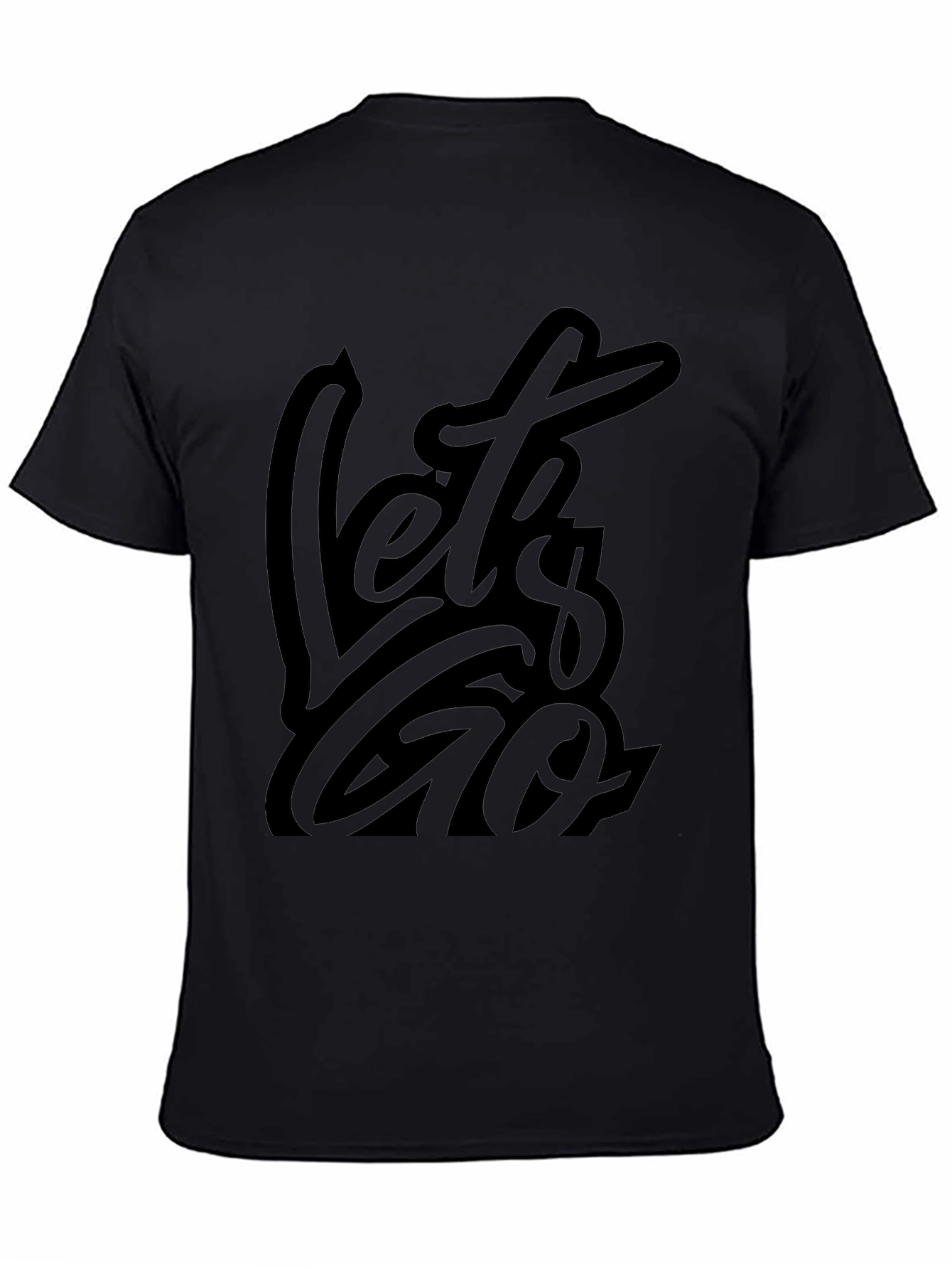 Mens Black Lets Go Graphic Tee
