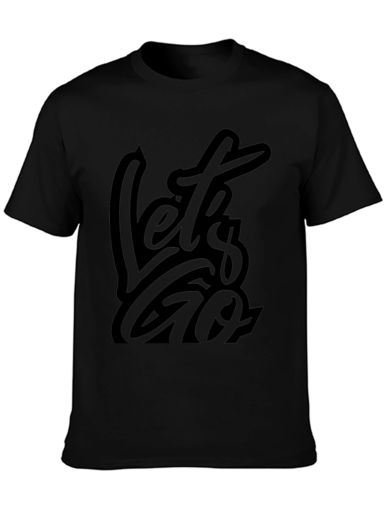 Mens Black Lets Go Graphic Tee