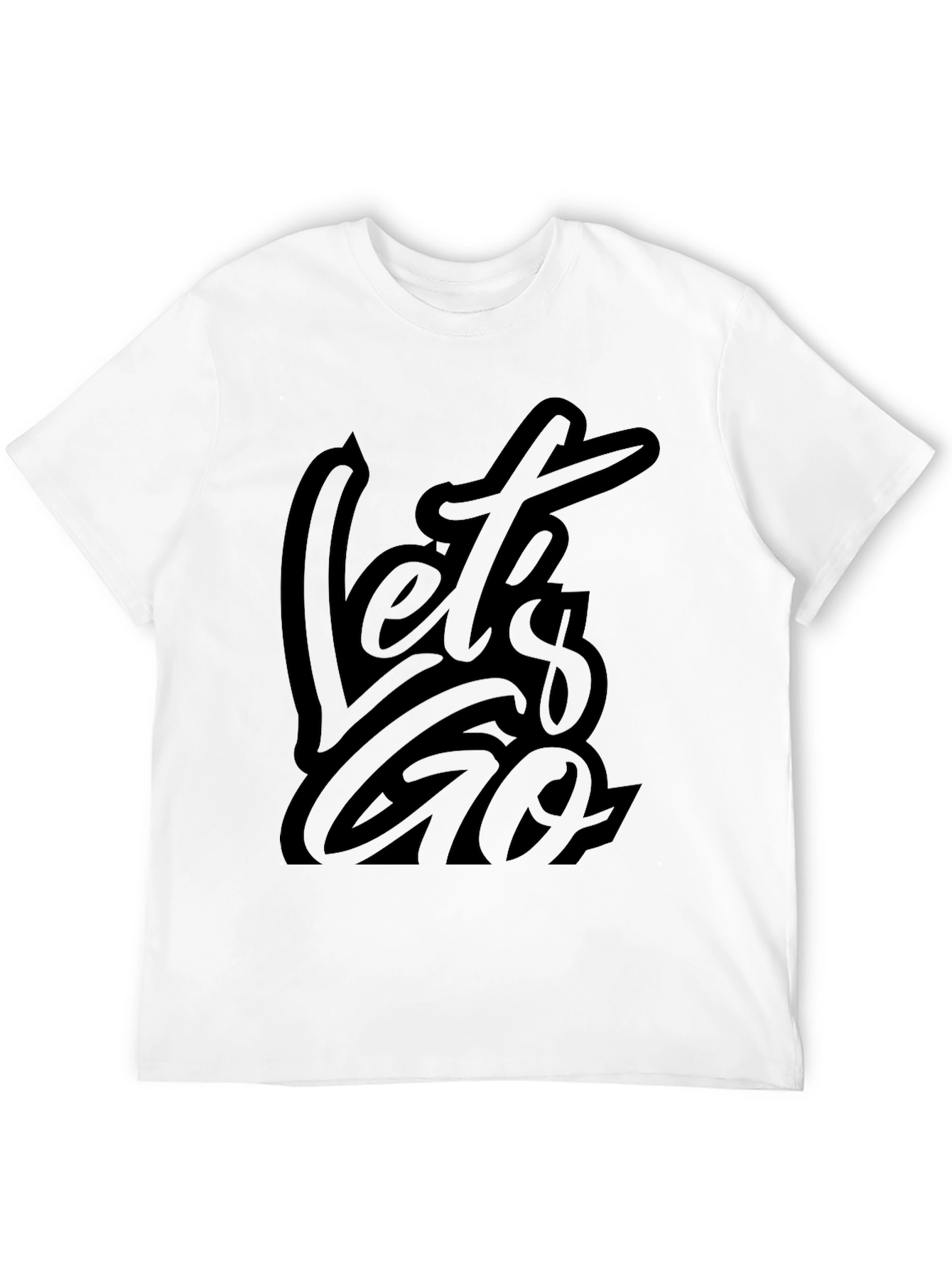 Mens Black Lets Go Graphic Tee