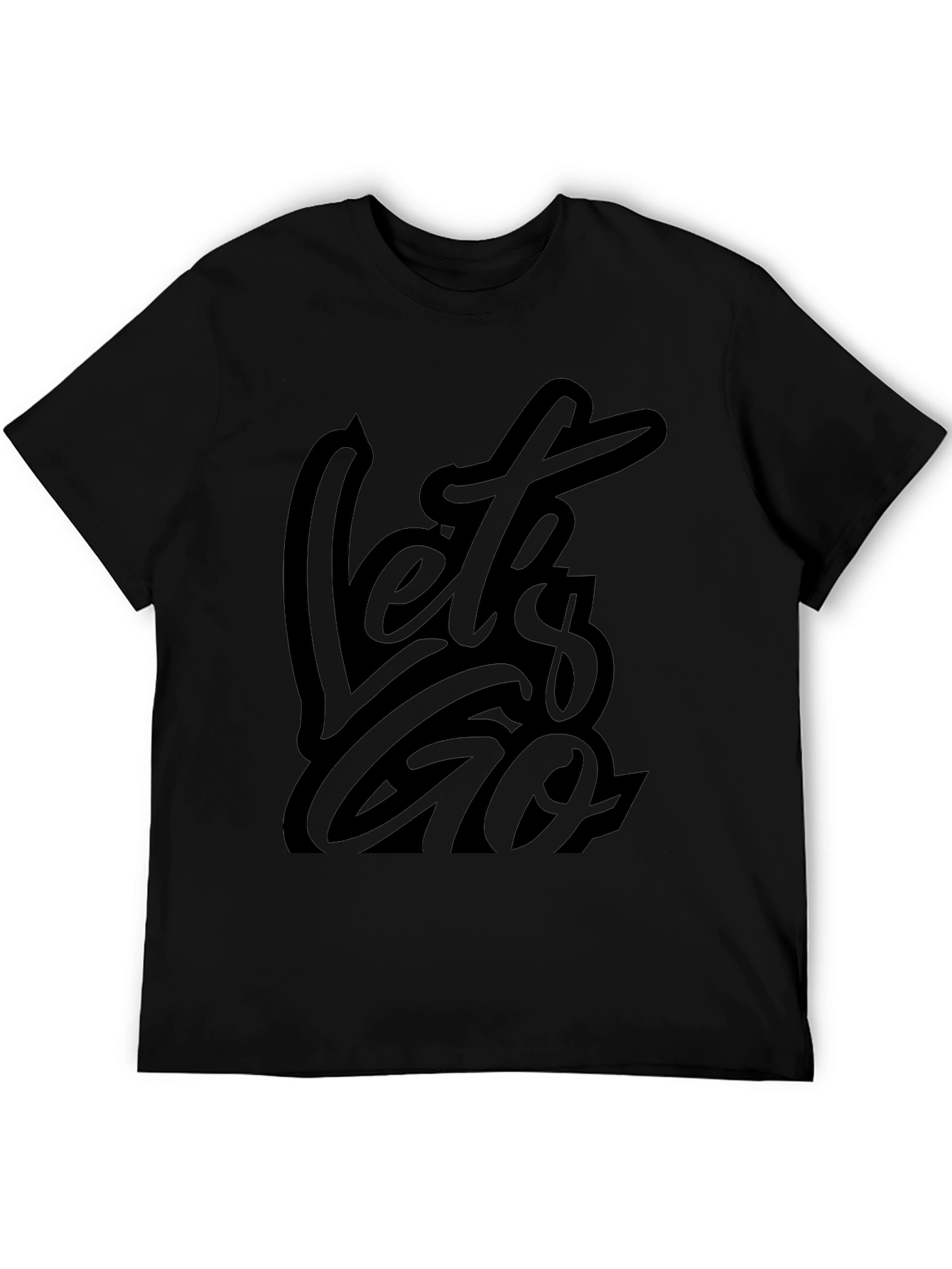 Mens Black Lets Go Graphic Tee