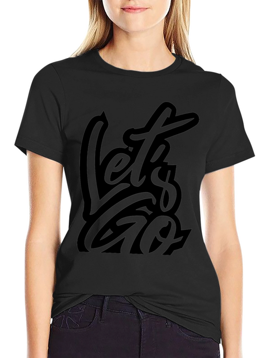 Mens Black Lets Go Graphic Tee