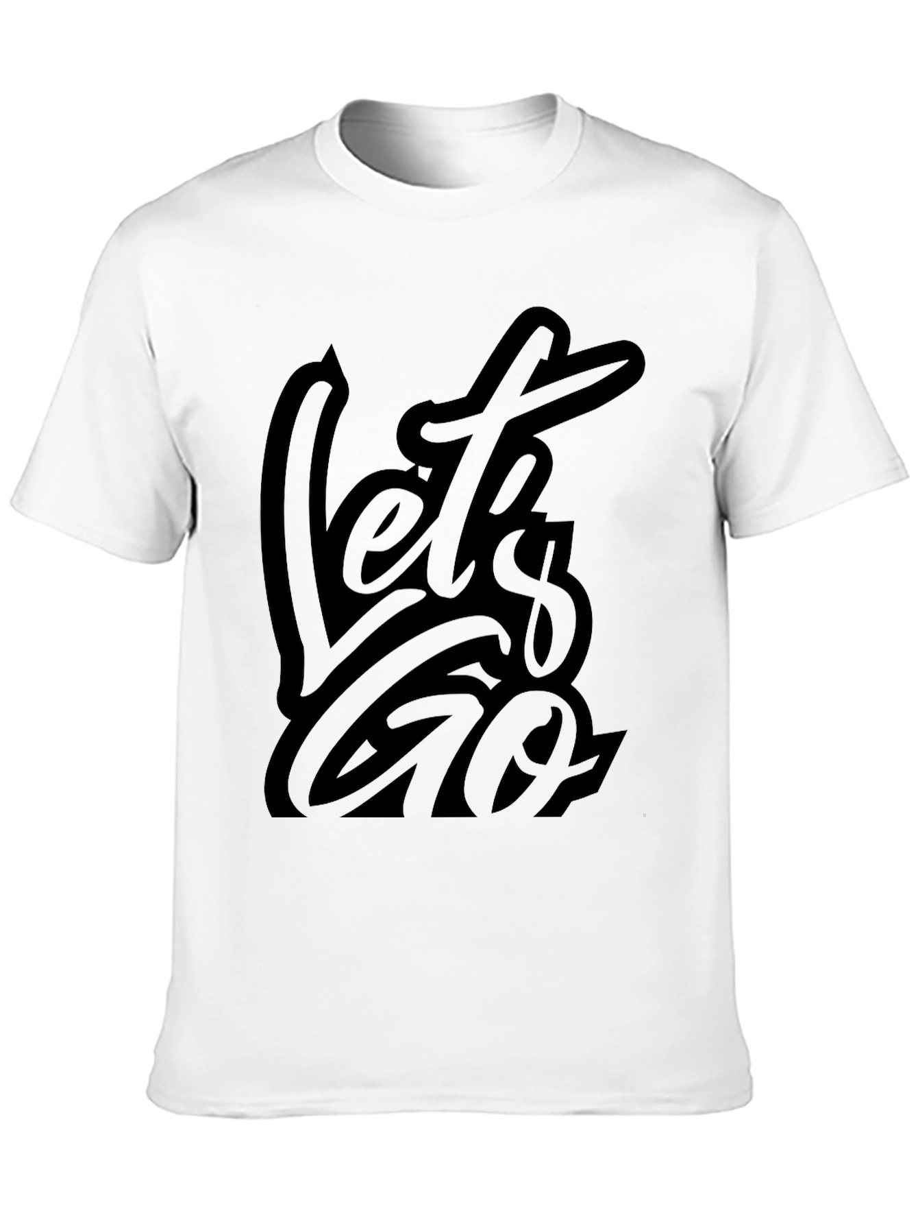 Mens Black Lets Go Graphic Tee