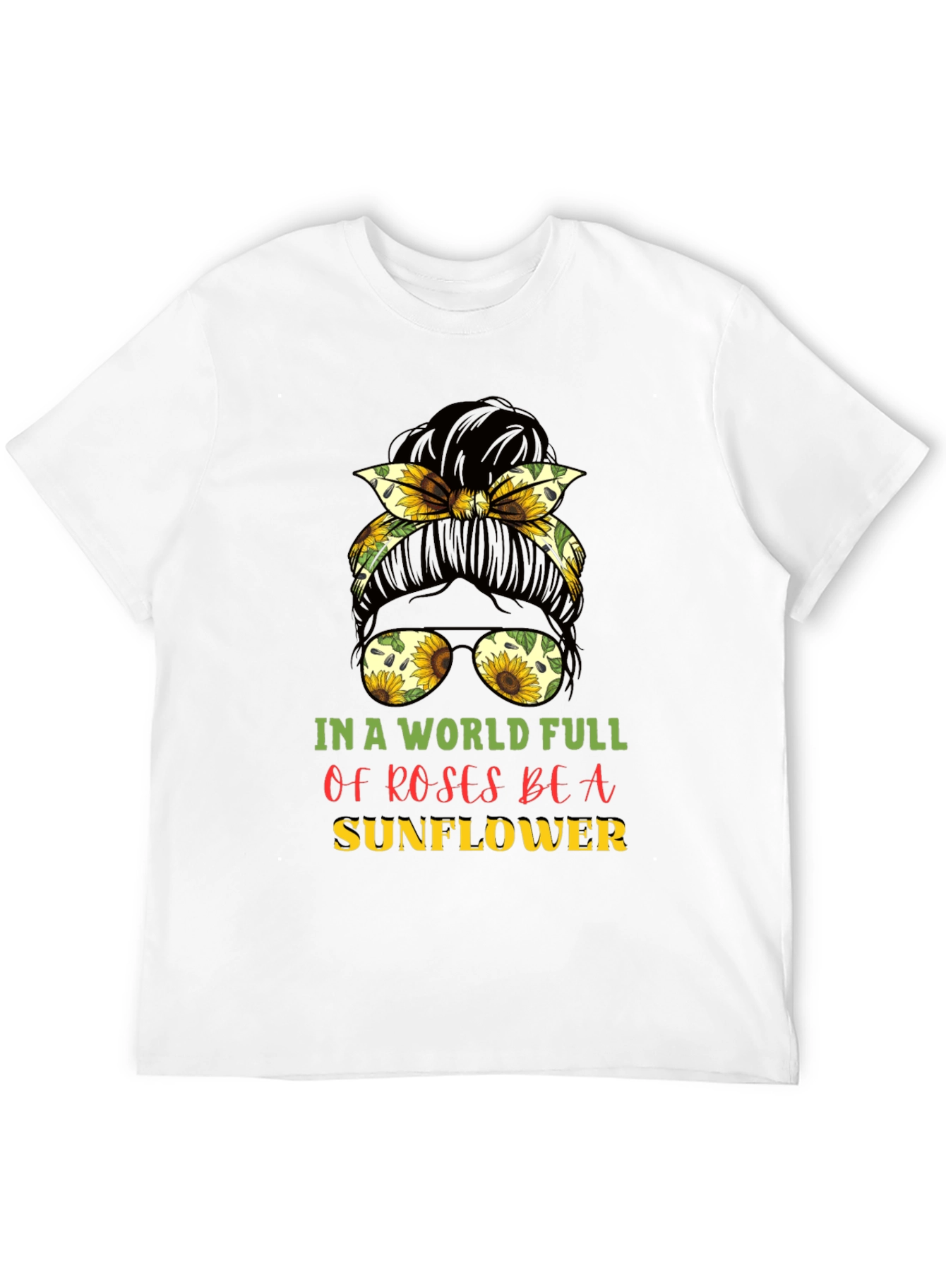 Sunflower Messy Bun Graphic Tee