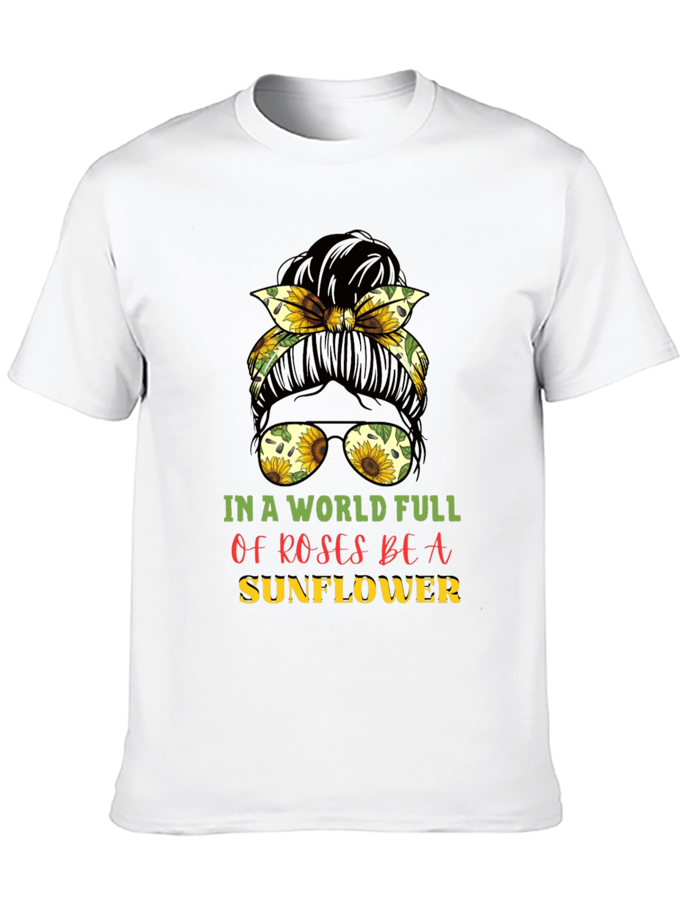 Sunflower Messy Bun Graphic Tee