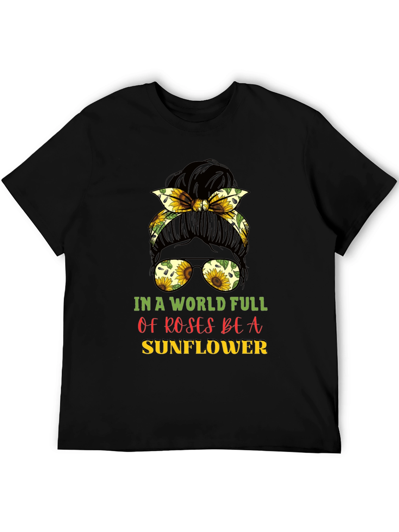 Sunflower Messy Bun Graphic Tee