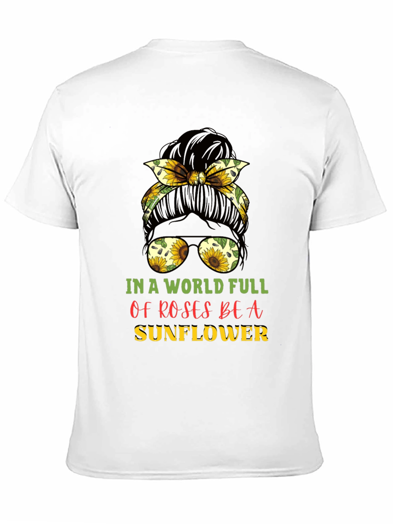 Sunflower Messy Bun Graphic Tee