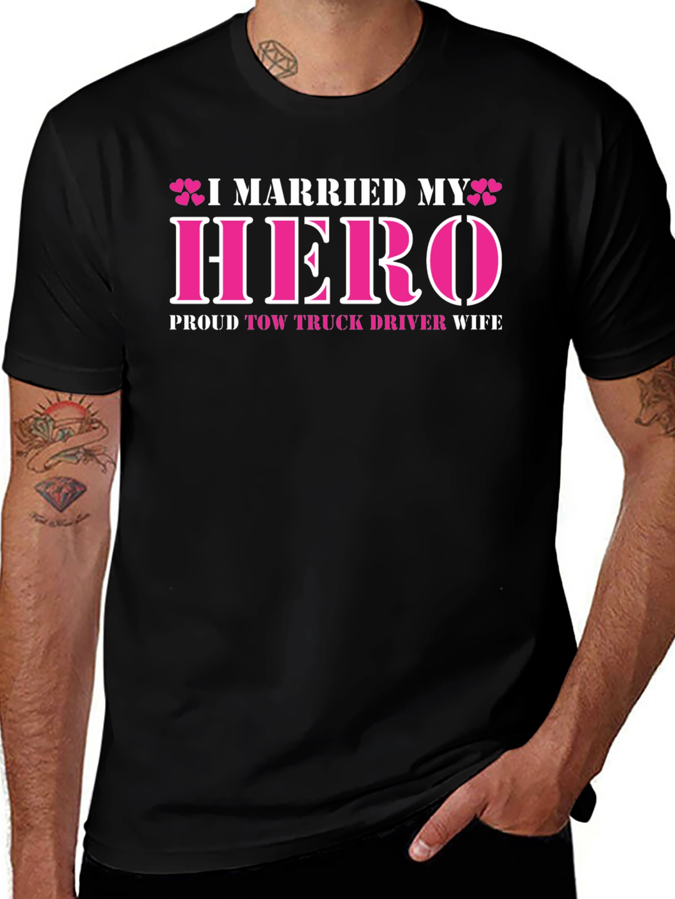 I Married My Hero Tow Truck Driver Wife T-Shirt