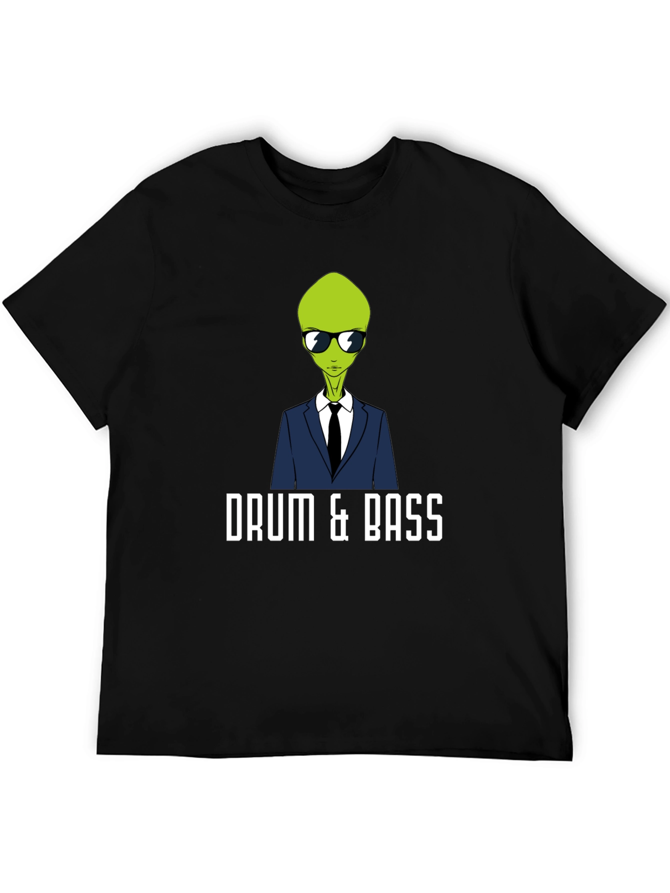 Drum & Bass Alien Graphic Tee - Black