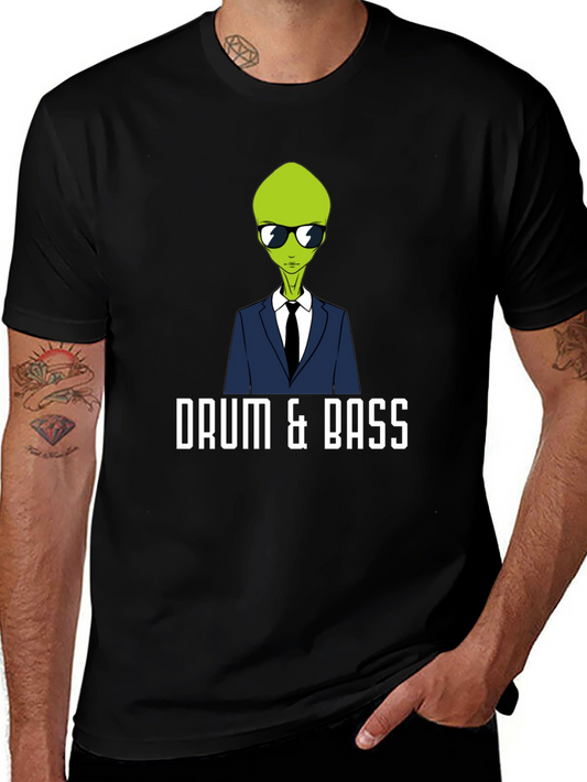 Drum & Bass Alien Graphic Tee - Black
