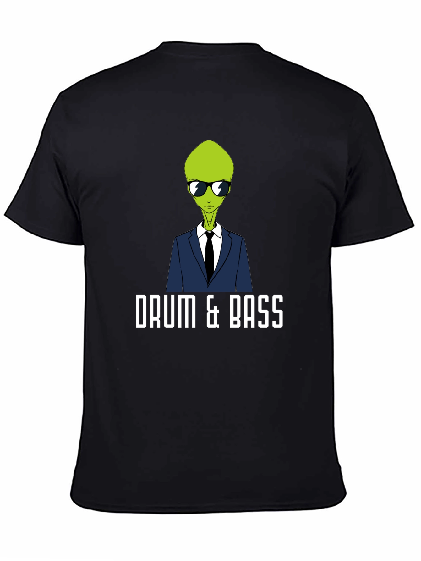 Drum & Bass Alien Graphic Tee - Black