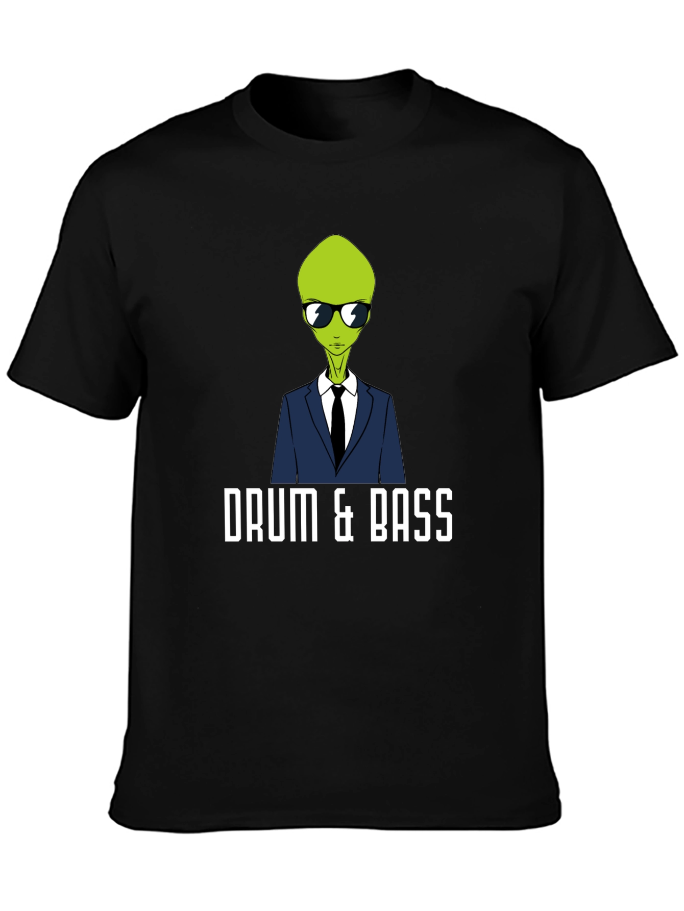 Drum & Bass Alien Graphic Tee - Black