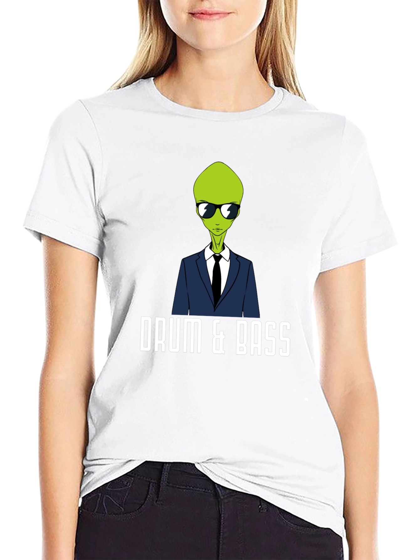 Drum & Bass Alien Graphic Tee - Black