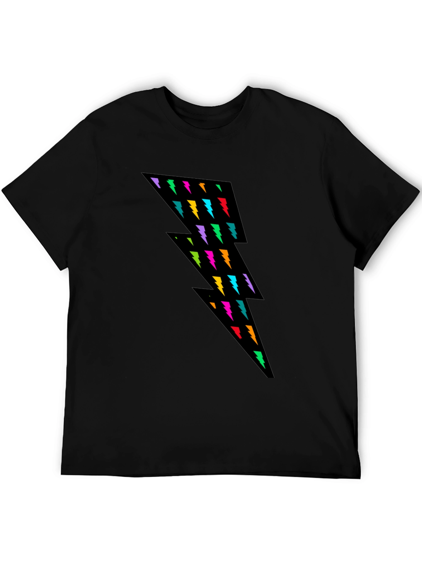 Lightning Bolt Graphic Tee - Black Casual Shirt