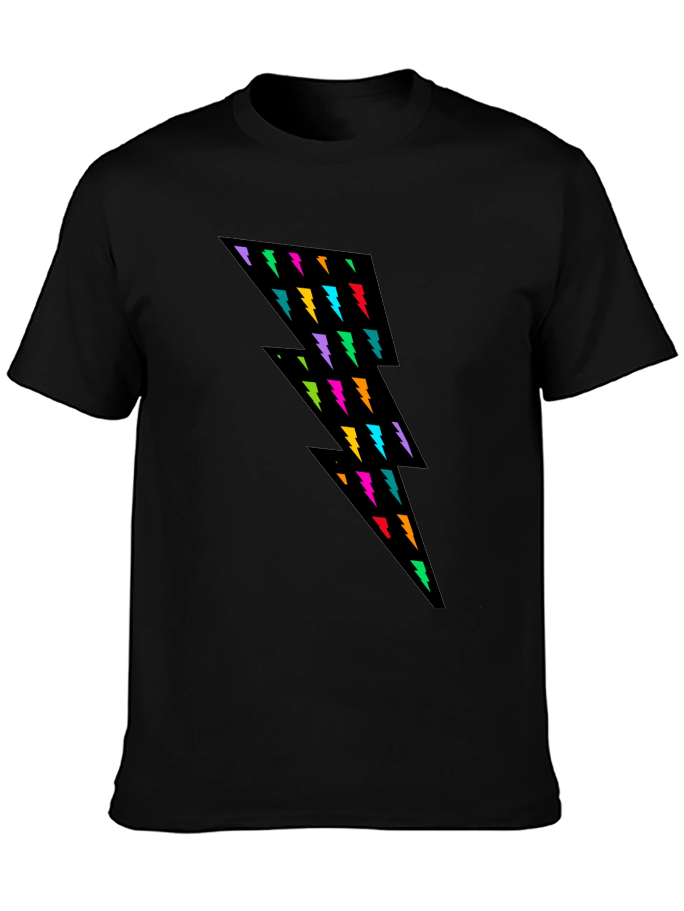 Lightning Bolt Graphic Tee - Black Casual Shirt