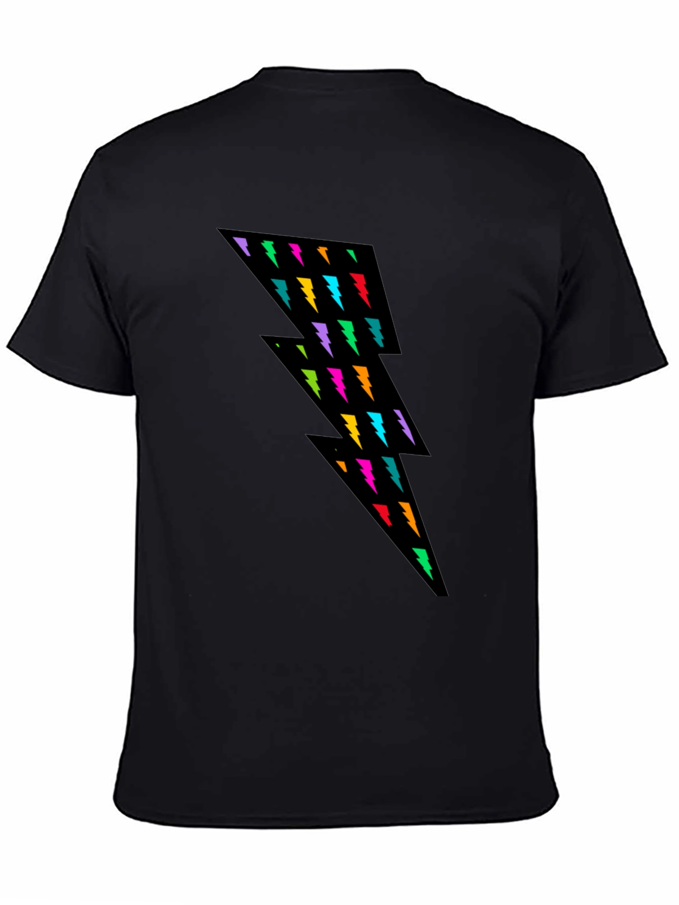 Lightning Bolt Graphic Tee - Black Casual Shirt