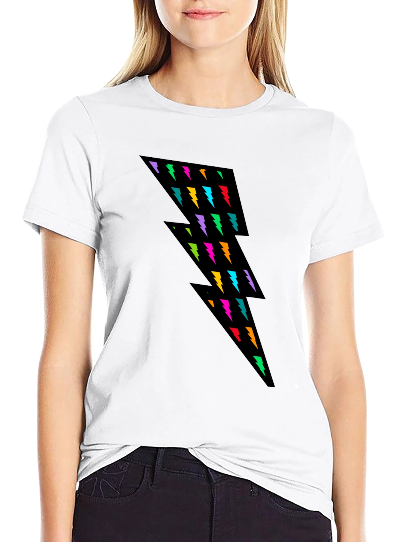 Lightning Bolt Graphic Tee - Black Casual Shirt