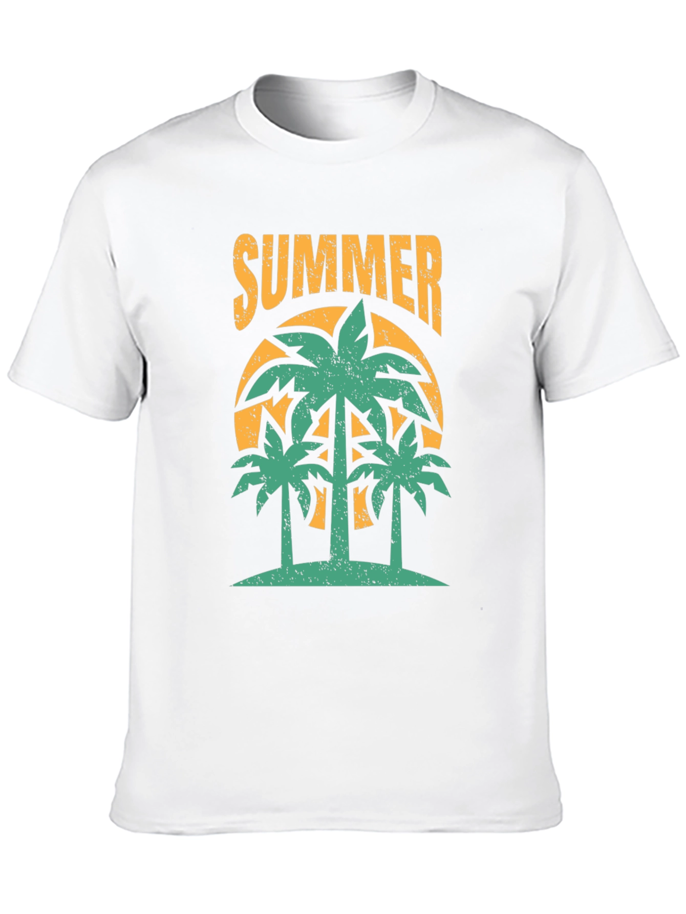 Summer Palm Tree Graphic Black T-Shirt