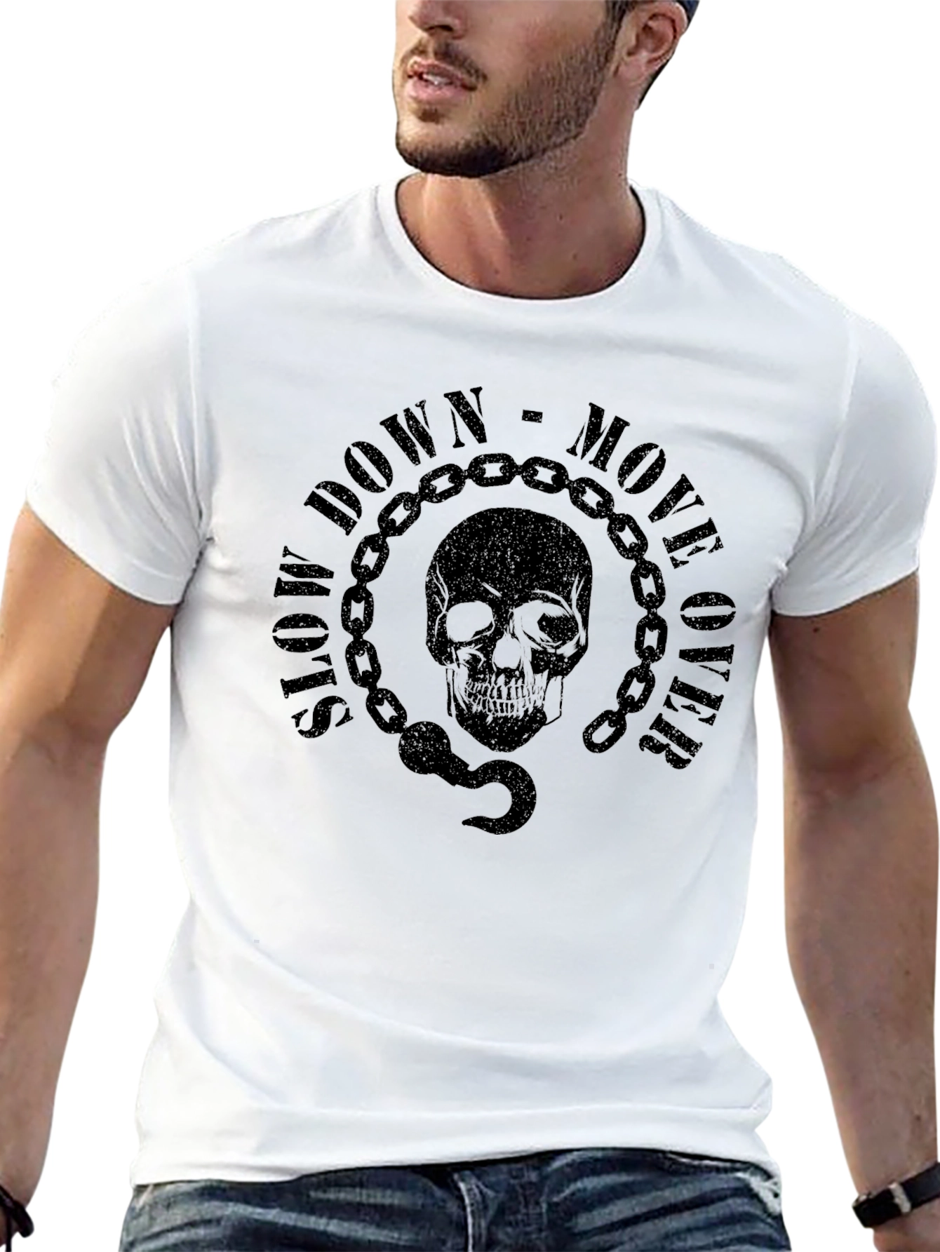 Black Skull & Chain Graphic T-Shirt